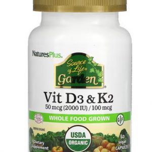NaturesPlus source of life garden Vit D3 & K2 2000iu