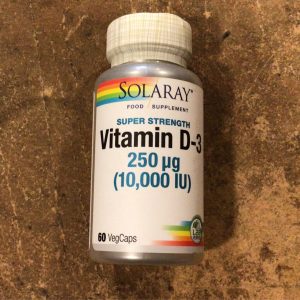 Solaray Vitamin D3 (10,000 IU) 60 Vegetarian Capsules Super Strength
