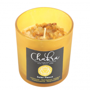 Solar Plexus Chakra Lemon Crystal Chip Candle