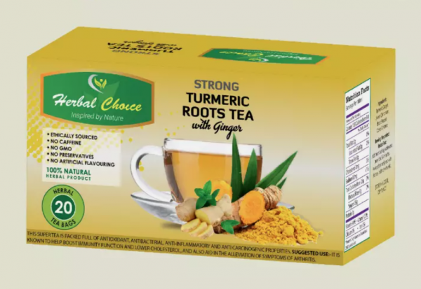 Herbal Choice Strong Tumeric Roots with Ginger & Black Pepper