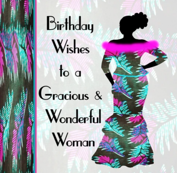 NN599 Gracious Woman Nsaa Nefateri Black Birthday cards for women