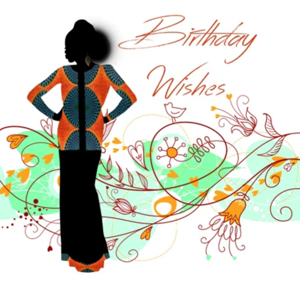 NN602 Rose Birthday Wishes Nsaa Nefateri Black Birthday cards for women