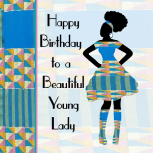NN608 Beautiful Young Lady Nsaa Nefateri Black Birthday cards for women