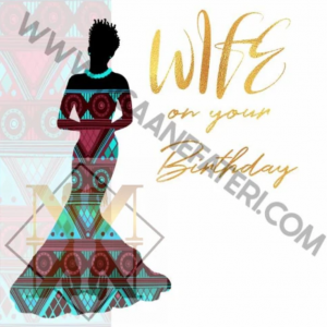 NN758 Wife Gold Nsaa Nefateri Black Birthday cards for women wife