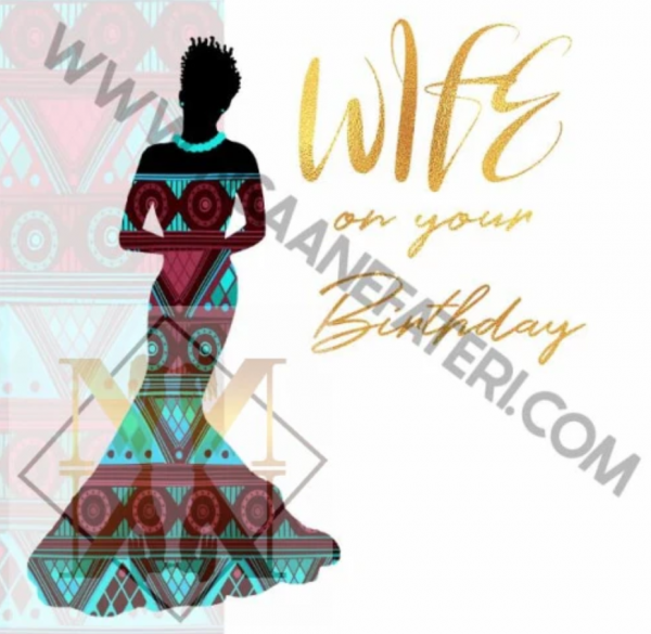 NN758 Wife Gold Nsaa Nefateri Black Birthday cards for women wife
