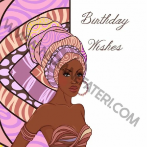 NN788 Pink Goddess Nsaa Nefateri Black Birthday cards for women