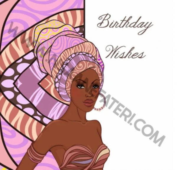 NN788 Pink Goddess Nsaa Nefateri Black Birthday cards for women