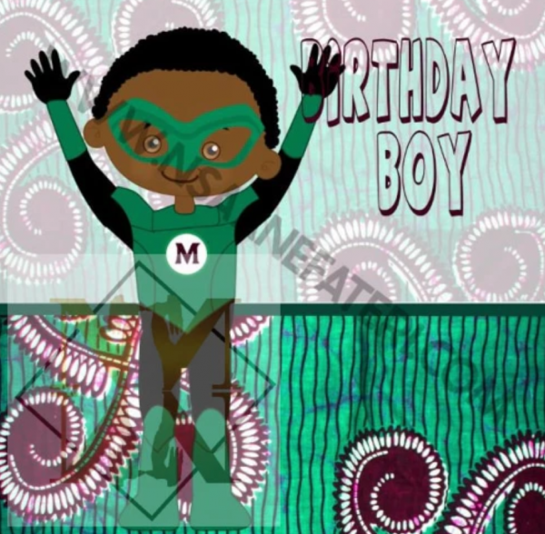 NN823 Melanin Boy Nsaa Nefateri Black Birthday cards for Boys