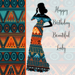 NN827 Beautiful Lady Nsaa Nefateri Black Birthday cards for Women