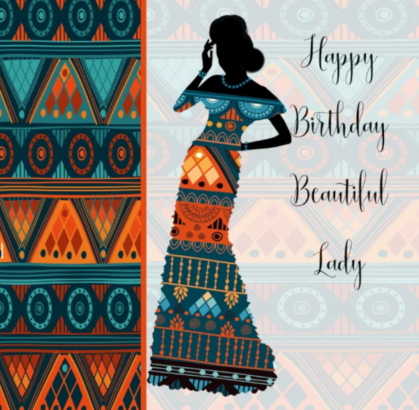 NN827 Beautiful Lady Nsaa Nefateri Black Birthday cards for Women