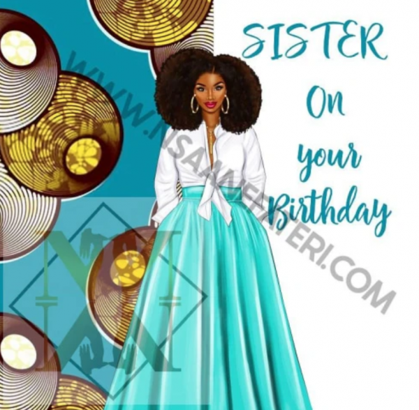 NN852 Blue Beauty Nsaa Nefateri Black Birthday cards for Women