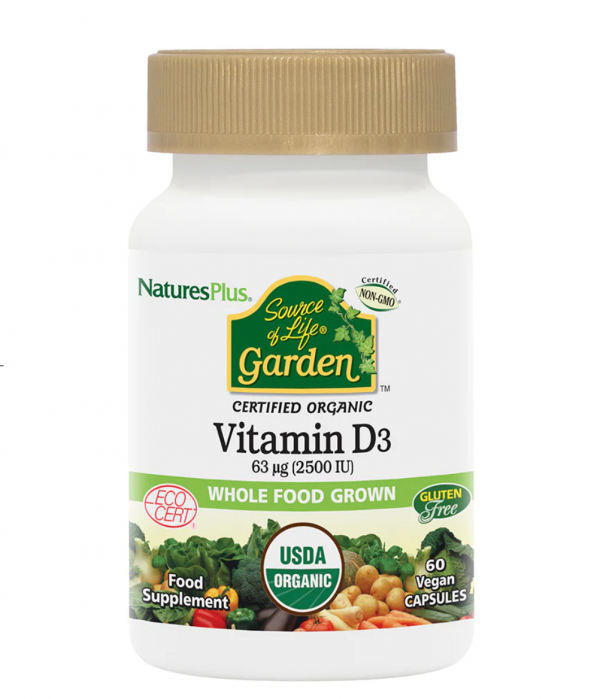 NaturesPlus Source of Life Garden Vitamin D3 60 Vegan Capsules