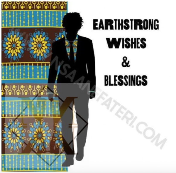 NN861 Earthstrong Blessings Black Birthday cards for Men