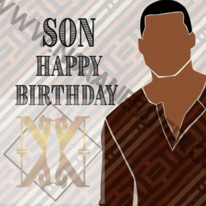 NN872 Son Agoh Black Birthday cards for Men