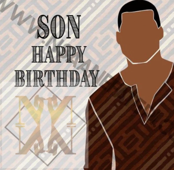 NN872 Son Agoh Black Birthday cards for Men