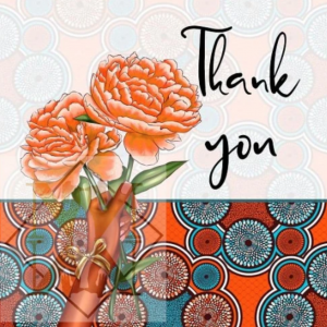 NN948 Thank you with flowers