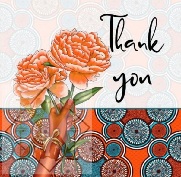 NN948 Thank you with flowers