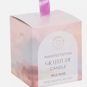 The Mindful Frog Positive Energy Wild Rose Crystal Chip Candle BNIB