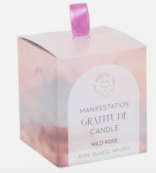 The Mindful Frog Positive Energy Wild Rose Crystal Chip Candle BNIB