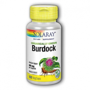 Solaray Burdock Organic 485mg Whole Root 100 Veg Capsules