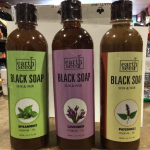 Earth Seed Liquid Black Soap Wash for Body & Hair 500ml
