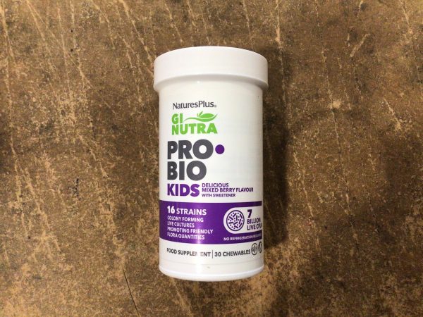 NaturesPlus GI Nutra Pro Bio Kids 16 strains (7 Billion Live CFU) 30 chews