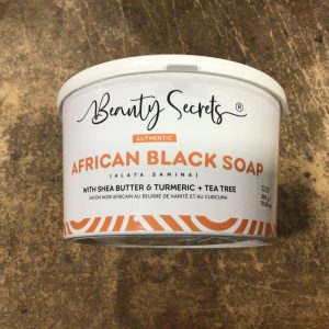 Beauty Secrets Black Soap Tub (alata Samina) with Shea Butter,Turmeric & Tea Tree 350g