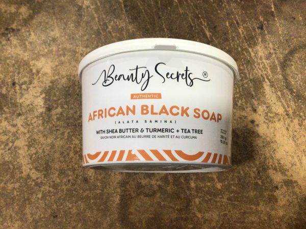 Beauty Secrets Black Soap Tub (alata Samina) with Shea Butter,Turmeric & Tea Tree 350g
