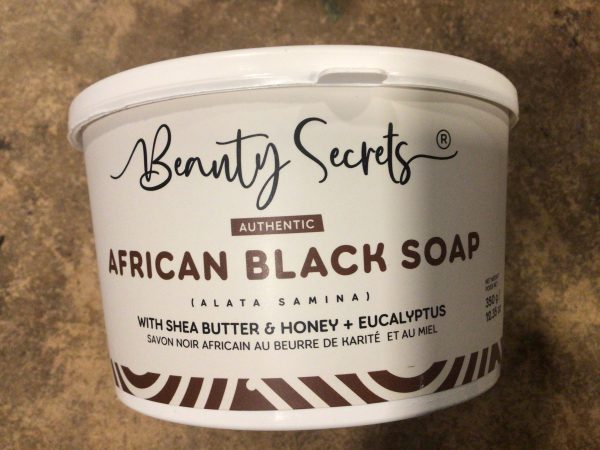 Beauty Secrets Black Soap Tub (alata Samina) with Shea Butter,Honey & Eucalyptus 350g