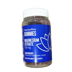 NaturesPlus Magnesium Citrate 105mg Raspberry Flavoured 75 Vegan Gummies