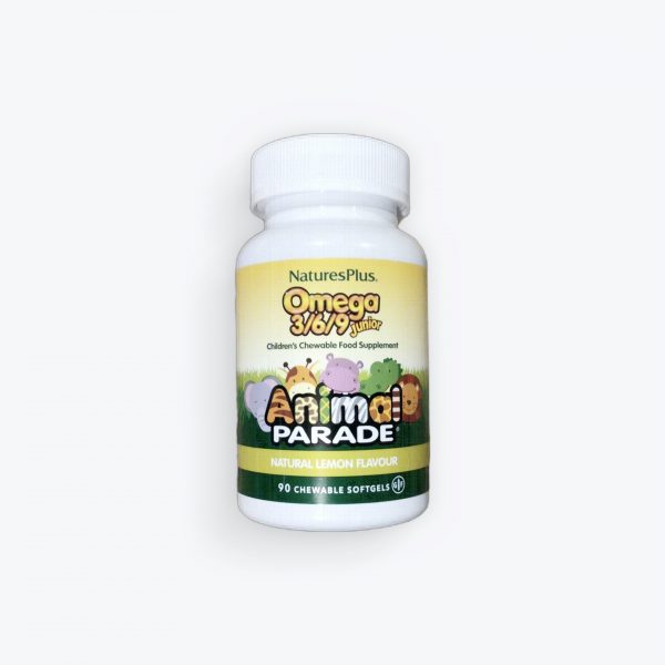 NaturesPlus Animal Parade Omega 3/6/9 Junior 90 Lemon Flavoured Chewable Softgels